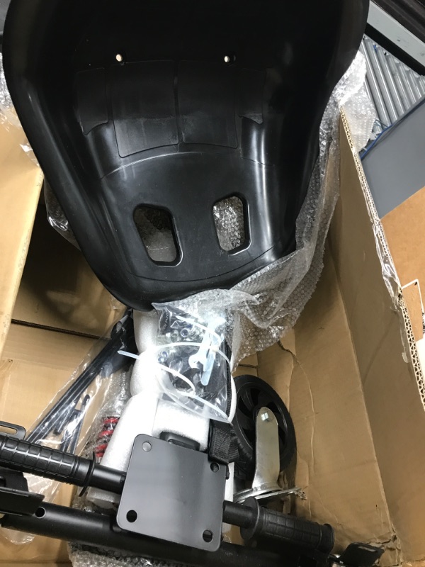 Photo 3 of FLYTRAKS K2 Hoverboard Go Kart with Rear Shock Absorption, Hoverboard Seat Attachment Accessory for 6.5" 8" 10" Hover Board, Adjustable Frame Length & Off-Road Rubber Wheel Black-k2