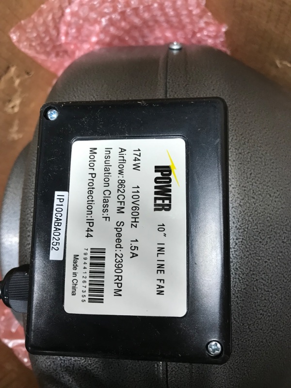 Photo 3 of 10-inch 754 CFM Centrifugal Inline Duct Fan with Variable Speed Controller for Indoor Garden Ventilation 10 inch