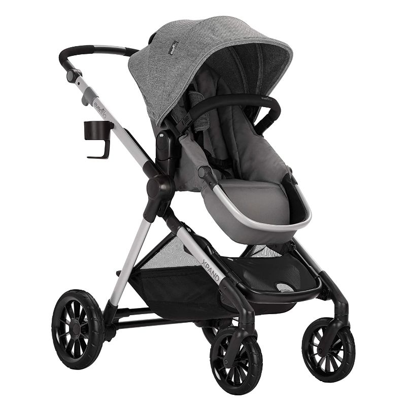 Photo 1 of Evenflo Pivot Xpand Modular Stroller, Baby Stroller, Converts to Double Stroller, with Two Toddler Seats (Percheron Gray)