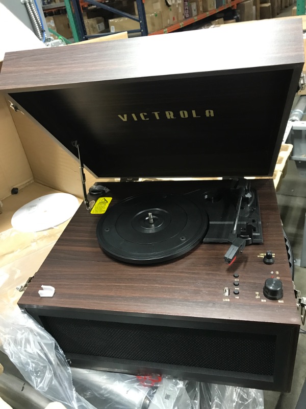 Photo 6 of Victrola VTA-75-ESP Liberty 5-in-1 Turntable Music EntertainmentCenter with Bluetooth Wireless FM Radio USB Recorder Wood (Espresso)