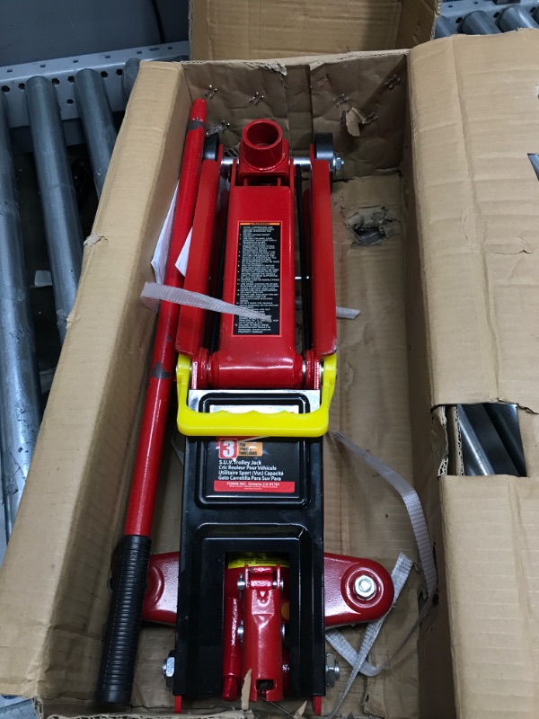 Photo 1 of BIG RED T83006 Torin Hydraulic Trolley Service/Floor Jack with Extra Saddle (Fits: SUVs and Extended Height Trucks): 3 Ton (6,000 lb) Capacity, Red