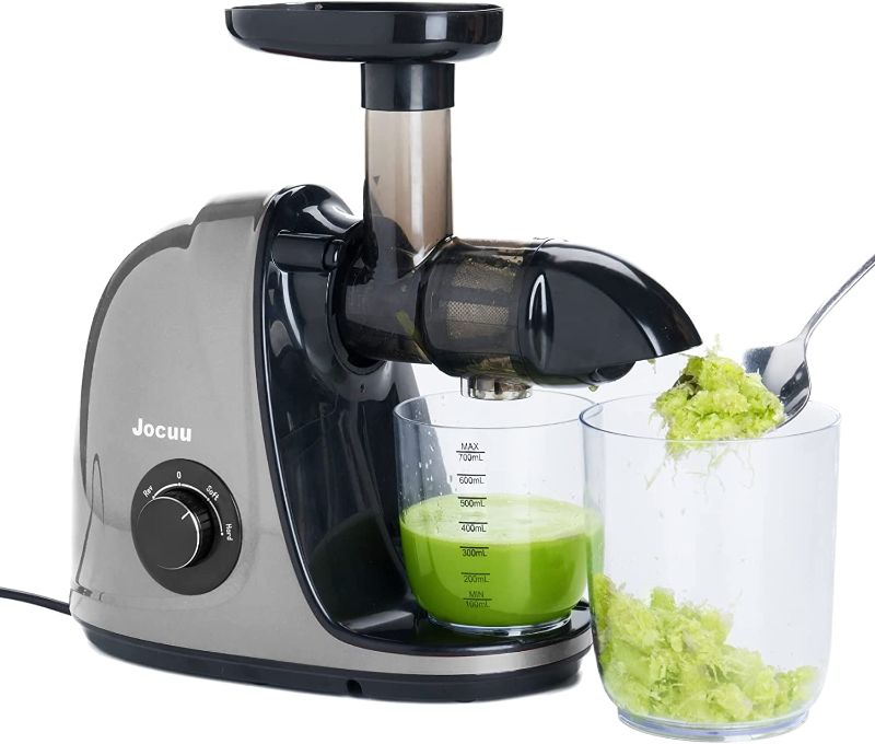 Photo 1 of **TESTED/ TURNS ON*** Juicer Machines,AMZCHEF Slow Masticating Juicer Extractor, Cold Press Juicer with Two Speed Modes, Travel bottle(500ML),LED display, Easy to Clean Brush & Quiet Motor for Vegetables&Fruits,Gray