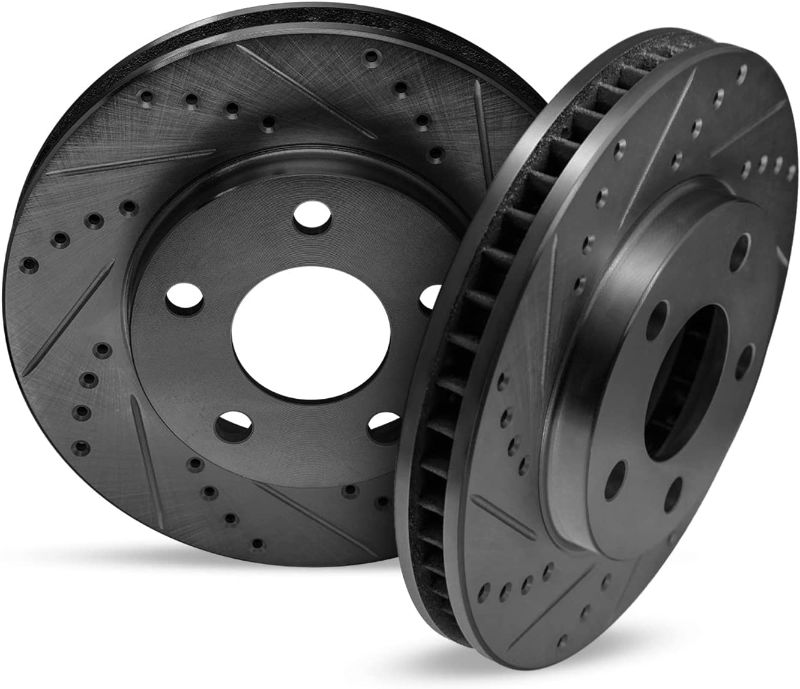 Photo 1 of  Insight R1 Concepts Front Black Zinc Cross Drilled Slotted Brake Rotors