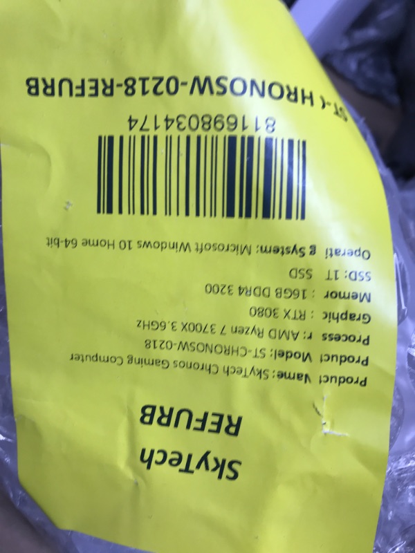 Photo 2 of Skytech Chronos Gaming PC Desktop - AMD Ryzen 7 3700X 3.6GHz, Nvidia RTX 3080 10G GDDR6X, 16GB DDR4 3200, 1TB NVMe SSD, 750W Gold PSU, AC WiFi, Windows 10 Home 64-bit 3700X | 3080 PC Desktop