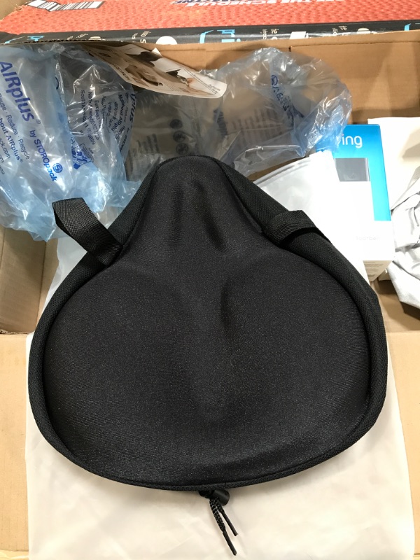 Photo 1 of HUIOK Bike Seat Cushion, Wide Gel Exercise Bicycle Seat Cover for Women Men Comfort, Fits Spin, Stationary and Cruiser Bikes, Indoor Outdoor Cycling, Water&Dust Resistant Cover Included
