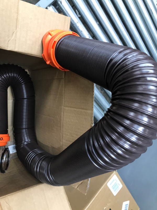 Photo 4 of **SEE NOTES**
Camco RhinoFLEX RV Sewer Hose Kit with Swivel Transparent Elbow and 4-in-1 Dump Station Fitting, Brown, 15 Feet (39770) 15ft Sewer Hose Kit Frustration-Free Packaging