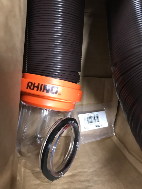 Photo 3 of **SEE NOTES**
Camco RhinoFLEX RV Sewer Hose Kit with Swivel Transparent Elbow and 4-in-1 Dump Station Fitting, Brown, 15 Feet (39770) 15ft Sewer Hose Kit Frustration-Free Packaging