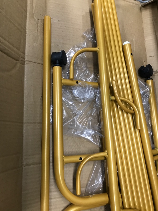 Photo 1 of Thick forest Gold Clothing Rack Gold Clothes Rack Gold Garment Rack Heavy Duty Shoes Bags Gold Clothes Organizer Storage Shelves