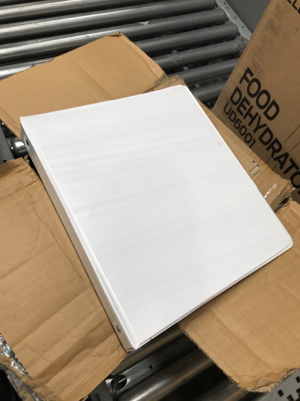 Photo 1 of Cardinal Economy 3-Ring Binders, 1", Round Rings, Holds 225 Sheets, ClearVue Presentation View, Non-Stick, White, Carton of 12 (90621) White 1 Inch Binders