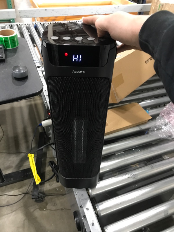 Photo 1 of 24" Space Heater, Heaters for Indoor Use, 1500W Portable Electric Heaters Oscillating Ceramic Heater with Thermostat, PTC Fast Heating, Overheat Protection, 12H Timer for Bedroom, Office, Certified Black