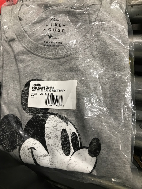 Photo 2 of Disney Mickey Mouse Classic Distressed Standing T-Shirt Grey Heather 3X