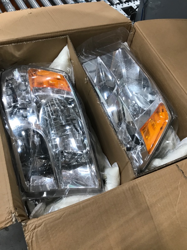 Photo 2 of Nilight Headlight Assembly 2009 2010 2011 2012 2013 2014 2015 2016 2017 2018 Ram 1500 2500 3500 Pickup Quad Headlamp Assembly Replacement Chrome Housing Amber Corner Clear Lens,(Only for Quad Models) Chrome Housing + Amber Reflector