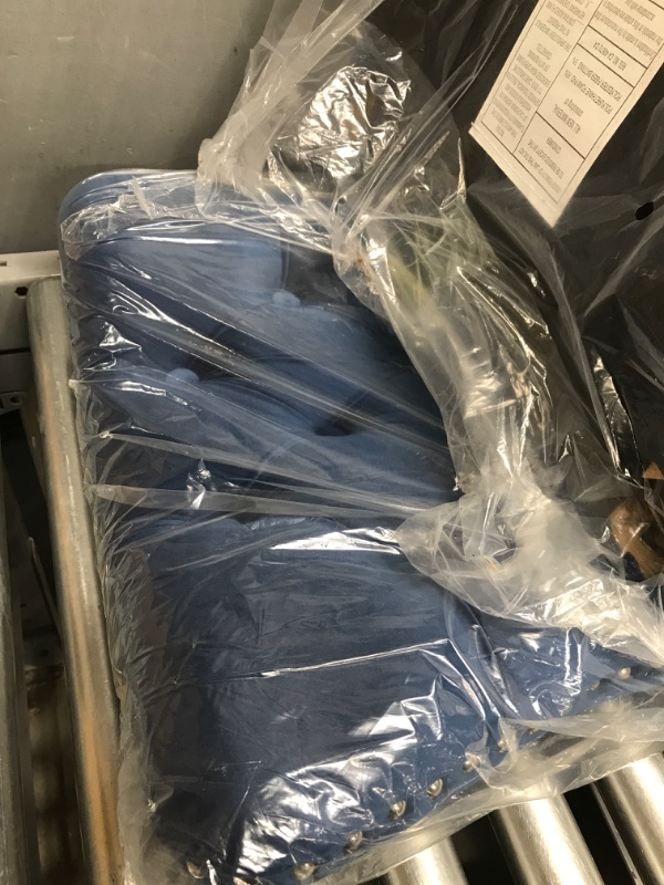 Photo 3 of ***LOOSE HARDWARE IN BOX***  Wonder Comfort Dining Chairs Velvet Upholstered with Nailhead Back and Ring Pull Trim, Solid Wood Dining Chairs (2, Blue, 19.7 * 24.4 * 37.4)