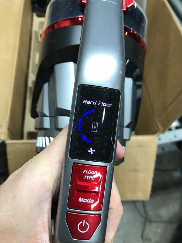 Photo 5 of ***DIRTY***  EUREKA Lightweight Cordless Vacuum Cleaner with LED Headlights, 450W Powerful BLDC Motor Convenient Stick and Handheld Vac, Removable Battery for Multi-Flooring Deep Clean, Altitude pro, Red Red Altitude pro