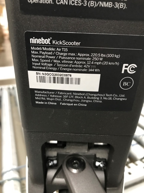 Photo 8 of ***PREVIOUSLY OPENED, MINOR SCRATCHES, AND DOES NOT POWER ON****  Segway Ninebot Air T15 Electric Kick Scooter, Lightweight and Portable, Innovative Step-Control, White