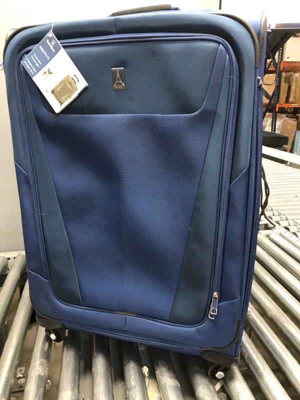 Photo 2 of ****MINOR DAMAGE***  Travelpro Maxlite 5 Softside Expandable Luggage with 4 Spinner Wheels, Lightweight Suitcase, Men and Women, Sapphire Blue, Checked-Large 29-Inch Sapphire Blue Checked-Large 29-Inch
