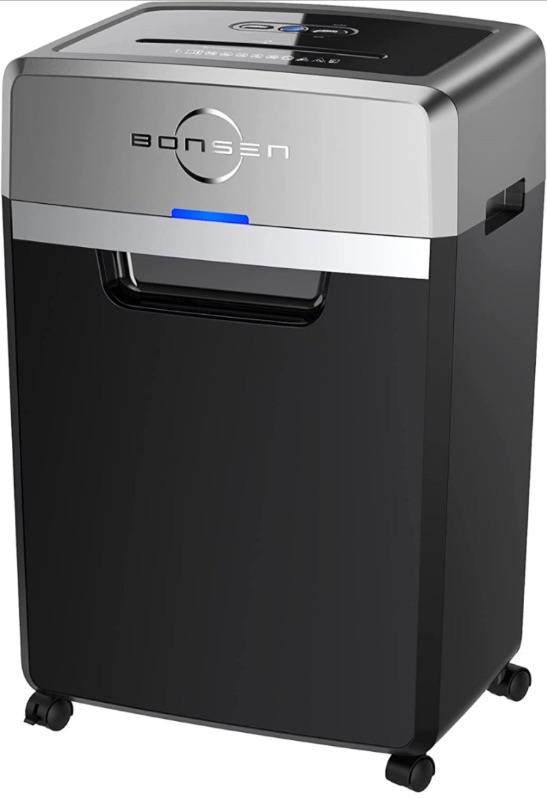 Photo 1 of **SEE NOTES**
BONSEN Heavy Duty Paper Shredder, 24-Sheet Cross-Cut Shredder, 40-Min Continuous Running Time, Commercial Grade Shredder for Office, 9-Gallon Big Basket, 55dB Super Quiet, P-4 High Security (S3105)