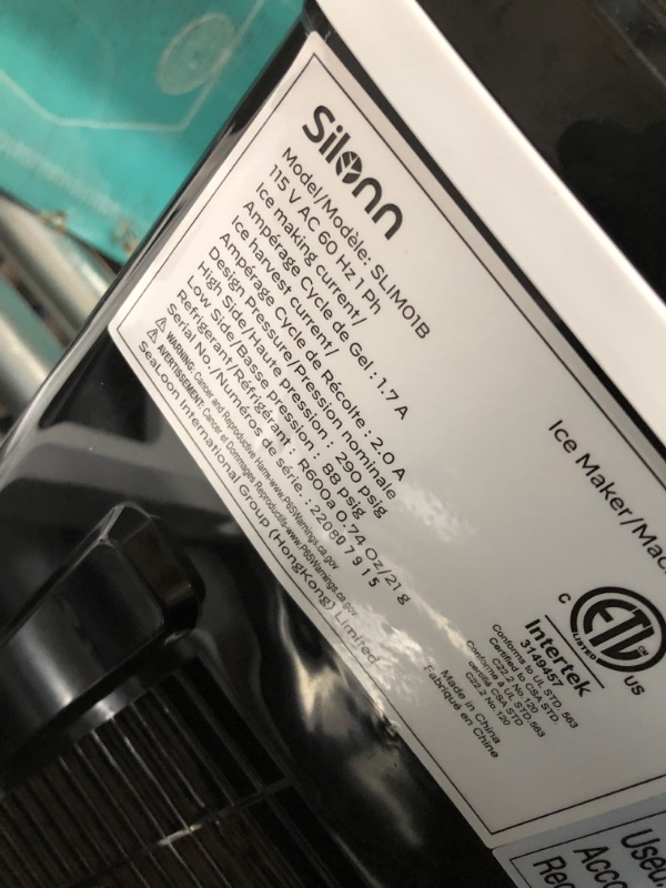 Photo 3 of **SEE NOTES**
Silonn Ice Makers Countertop, 9 Cubes Ready in 6 Mins, 26lbs in 24Hrs, Self-Cleaning Ice Machine with Ice Scoop and Basket, 2 Sizes of Bullet Ice for Home Kitchen Office Bar Party
