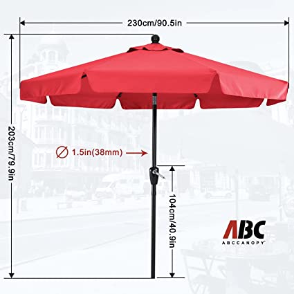 Photo 1 of ABCCANOPY Premium Patio Umbrellas 7.5' Red 7.5FT Red