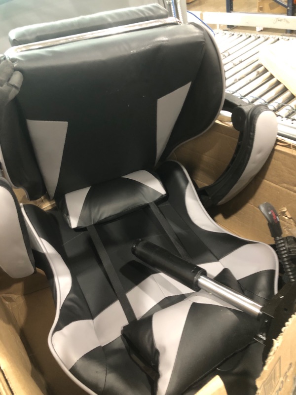 Photo 2 of *NOT exact stock photo, use for reference*
Gaming Chair with Footrest, Grey and Black 