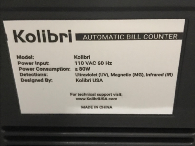 Photo 2 of Kolibri Money Counter with UV Detection