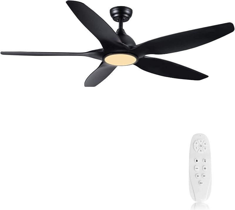 Photo 1 of **USED** GLASS BROKEN** MISSING PARTS**  *** Newday 60'' Ceiling Fan with Lights, Black 

