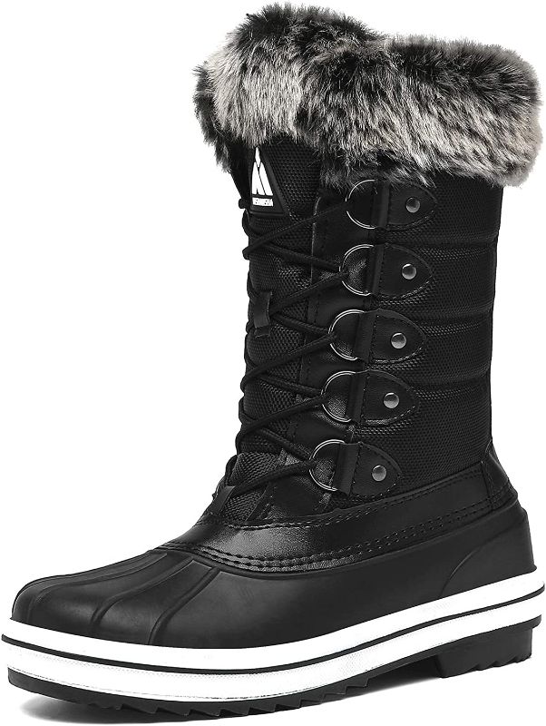 Photo 1 of Women's Mid Calf Winter Snow Boots Waterproof Outdoor Cold Weather Insulated Boot Warm Lined Non Slip
size 10 
