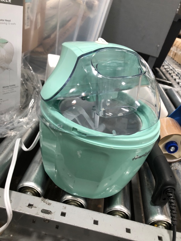 Photo 2 of Americana EIM-1400M 1.5 Qt Freezer Bowl Automatic Easy Homemade Electric Ice Cream Maker, Ingredient Chute, On/Off Switch, No Salt Needed, Creamy Ice Cream, Gelato, Frozen Yogurt, Sorbet, Recipe Book Motor 1.5 Quart Mint