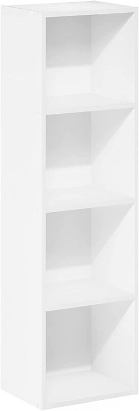 Photo 1 of Furinno Luder 4-Tier Open Shelf Bookcase, White