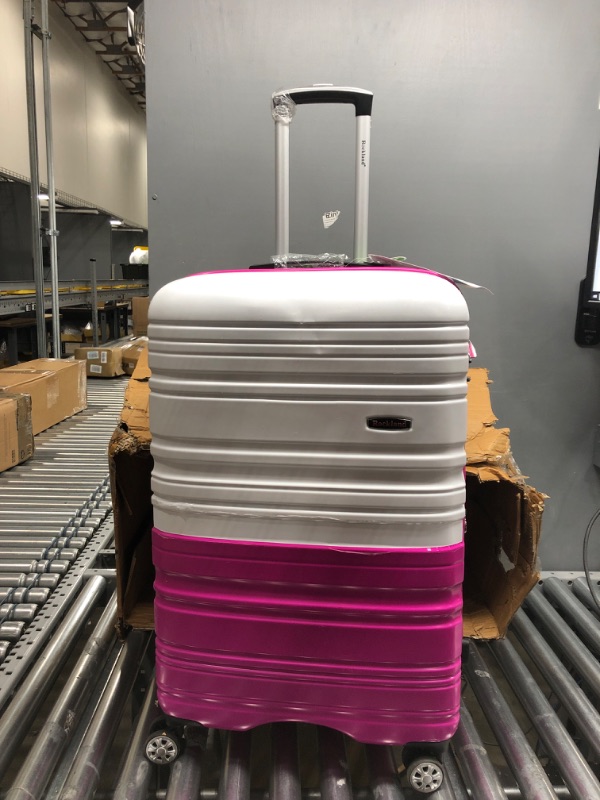 Photo 3 of Rockland Melbourne Hardside Expandable Spinner Wheel Luggage, Two Tone White, 2-Piece Set (20/28) 2-Piece Set (20/28) Two Tone White