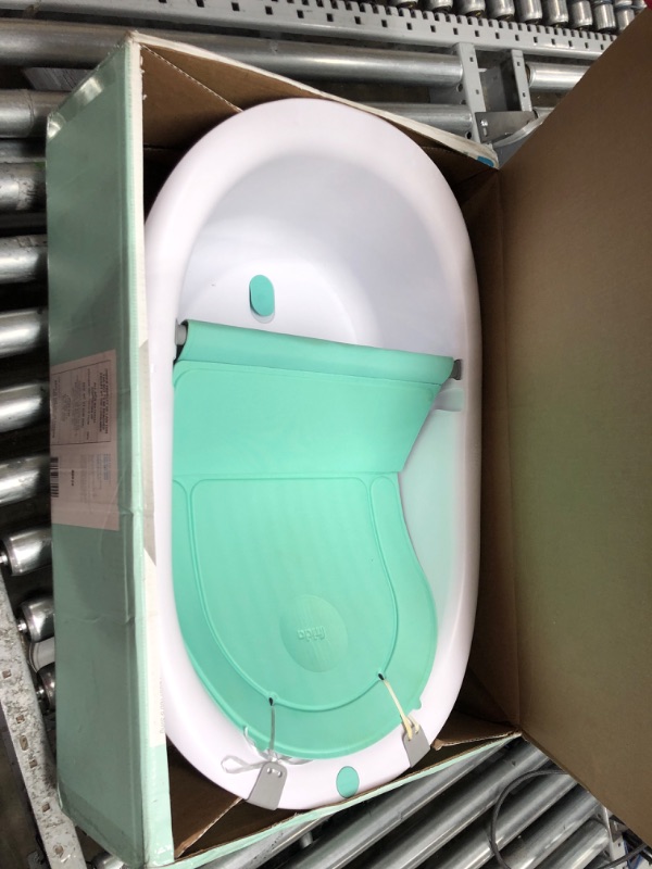 Photo 2 of 4-in-1 Grow-with-Me Bath Tub by Frida Baby Transforms Infant Bathtub to Toddler Bath Seat with Backrest for Assisted Sitting in Tub