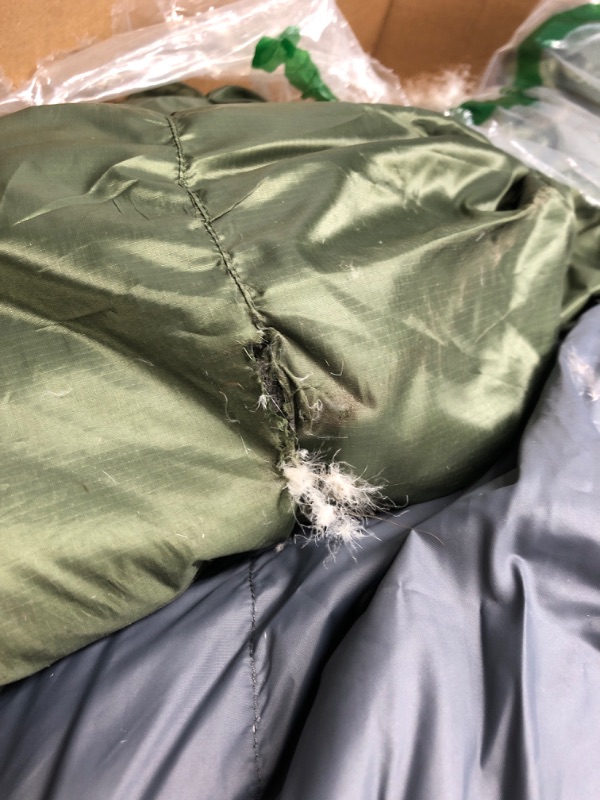 Photo 3 of ***USED AND HAS MAJOR DAMAGE****  Marmot Ironwood 30 degree Down Lightweight Sleeping Bag Regular Bomber Green/Steel Onyx