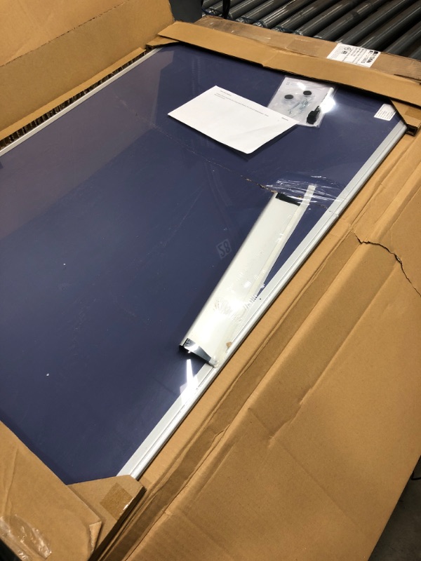 Photo 1 of Amazon Basics Magnetic Dry Erase White Board, 36 x 24-Inch Whiteboard - Silver Aluminum Frame 24" x 36" Magnetic, Aluminum Frame