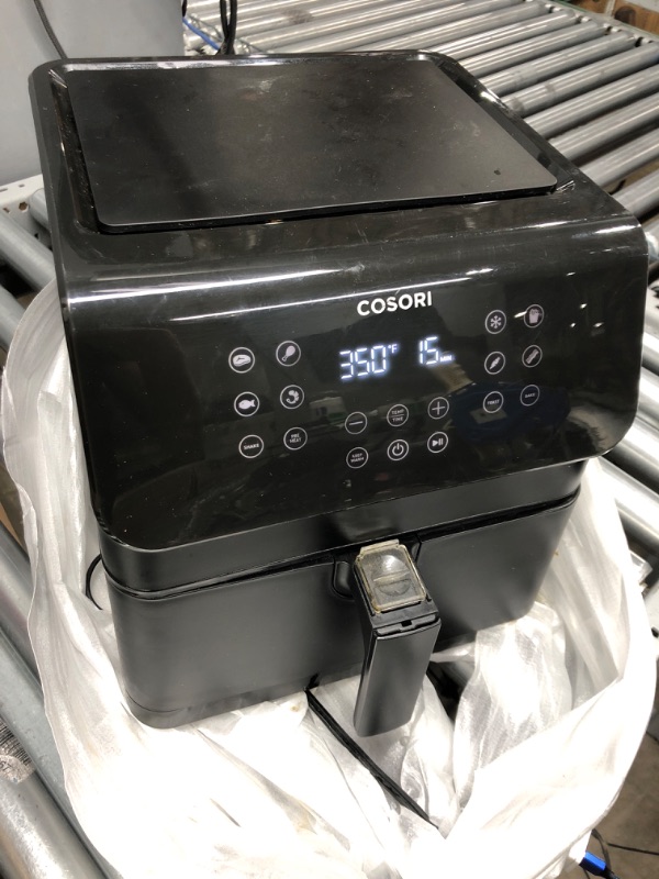 Photo 3 of ***USED AND VERY DIRTY***  COSORI Pro II Air Fryer Oven Combo, 5.8QT Max Xl Large Cooker with 12 One-Touch Savable Custom Functions, Cookbook and Online Recipes, Nonstick and Dishwasher-Safe Detachable Square Basket Pro ? BLACK
