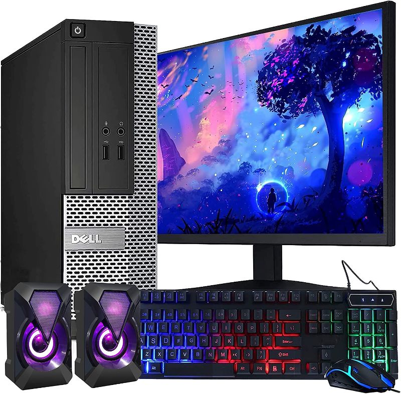Photo 1 of Dell OptiPlex Computer Desktop PC, Intel Core i5 3rd Gen 3.2 GHz, 16GB RAM, 2TB HDD, New 22 Inch LED Monitor, RGB Keyboard and Mouse, WiFi, Windows 10 Pro (Renewed)
