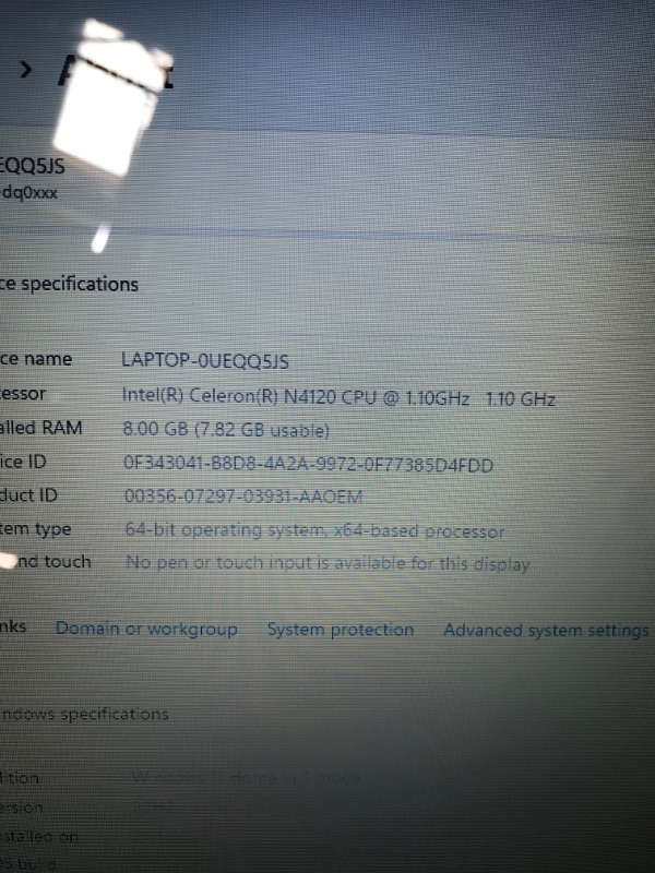 Photo 4 of HP Laptop 14-DQ0054DX 14" Intel Celeron N4120, Intel UHD Graphics 600, 4GB DDR4 RAM, 64GB eMMC Storage, Windows 11 Home in S Mode, Pale Rose (Renewed)