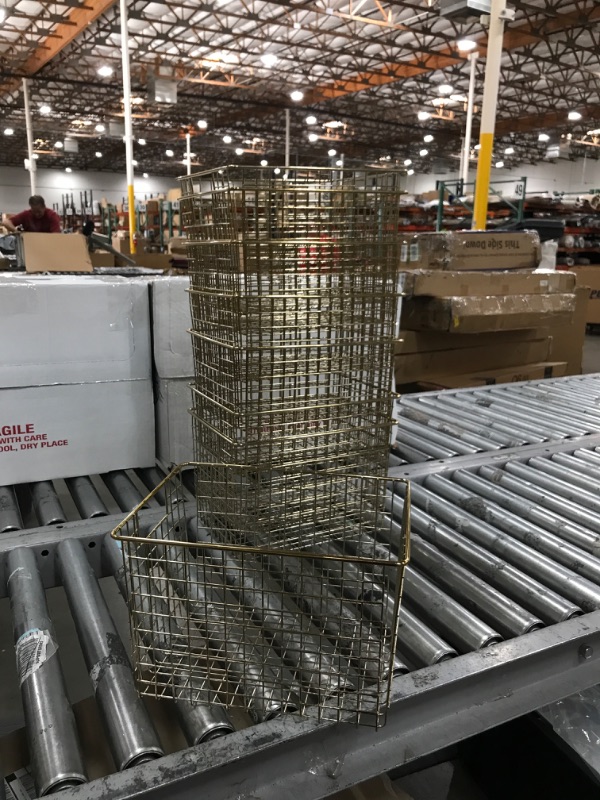 Photo 1 of 12x9x8 inch 8pcs golden metal baskets