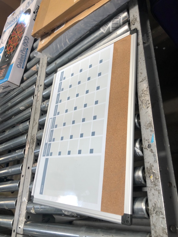 Photo 1 of 3-in-1 Calendar Planner Dry Erase Board, 24 x 18, Aluminum Frame