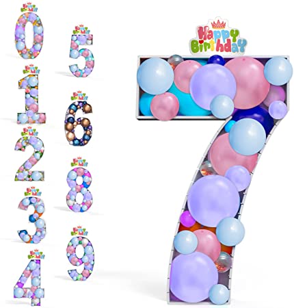 Photo 1 of 4FT Giant Mosaic Balloon Frame Number Marquee Light Up Numbers 7 Pre-Cut Kit Thick Foam Board
