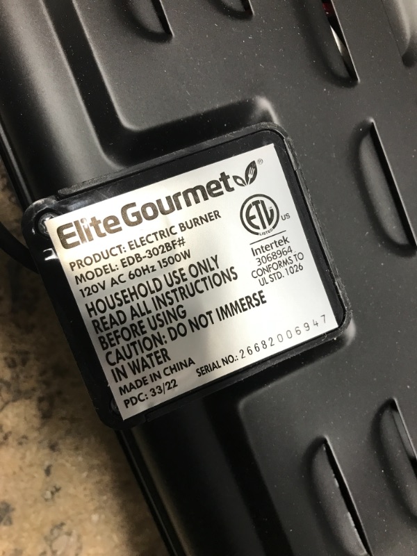 Photo 2 of *Tested* Elite Gourmet EDB-302BF# Countertop Double Cast Iron Burner, 1500 Watts Electric Hot Plate, Temperature Controls, Power Indicator Lights, Easy to Clean, Black Cast Double