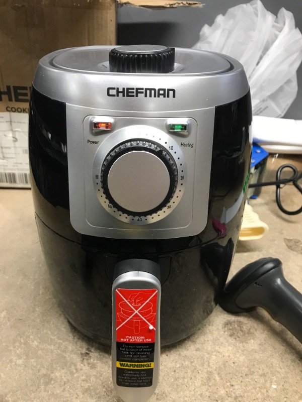 Photo 3 of *Tested* CHEFMAN Small, Compact Air Fryer Healthy Cooking, 2 Qt, Nonstick, User Friendly and Adjustable Temperature Control w/ 60 Minute Timer & Auto Shutoff, Dishwasher Safe Basket, BPA - Free, Black Black - 2 Quart