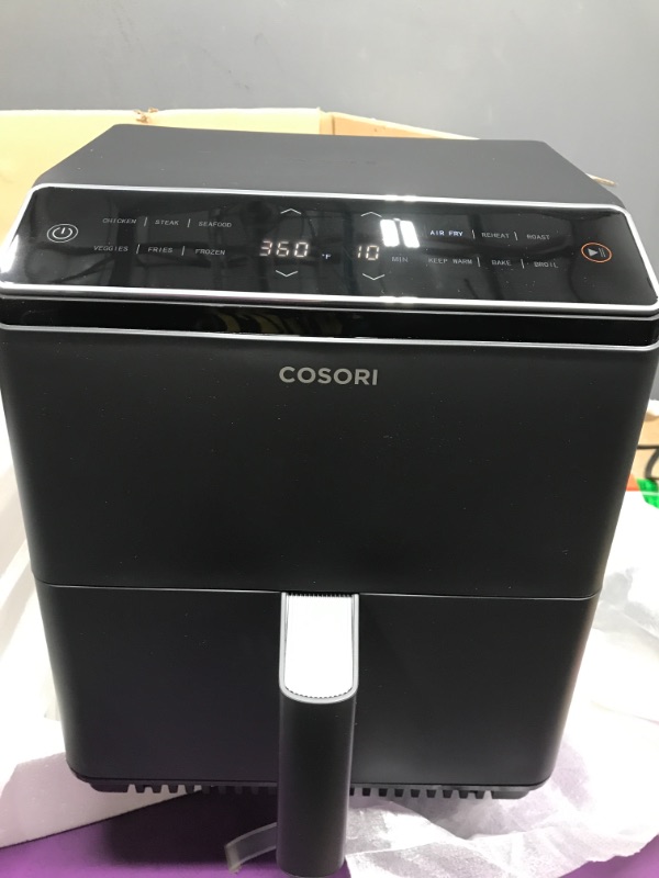 Photo 4 of *Tested* COSORI Dual Blaze Air Fryer 6.8QT, No Preheat & No Shake, 6+6 Presets, Heating Adjusts For A True Air Fry, Bake, Toast, And Broil, Fast Cooking, 1100+ In-App Recipes, Fit For 5-6 people, 1750W Pro Dark Gray