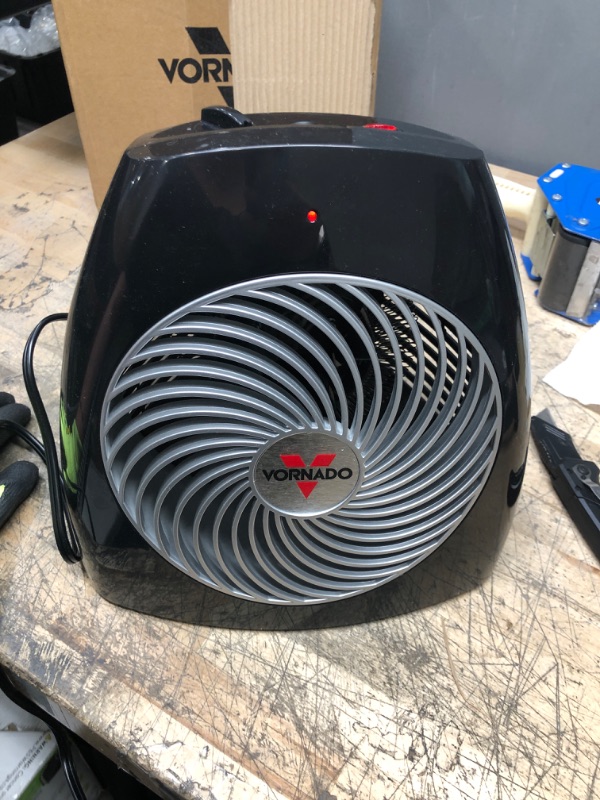 Photo 3 of ** tested - powers on ** Vornado MVH Vortex Heater with 3 Heat Settings, Adjustable Thermostat, Tip-Over Protection, Auto Safety Shut-Off System, Whole Room, Black