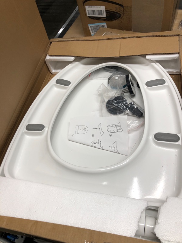 Photo 2 of **SEE NOTES**
Elongated Toilet Seat - Heavy Duty Toilet Lid with Thick Premium UF Material, Soft Close & Quick Release , Top Fix to Install and Clean for Most Brand Standard Toilet Seats by WEKEY - White