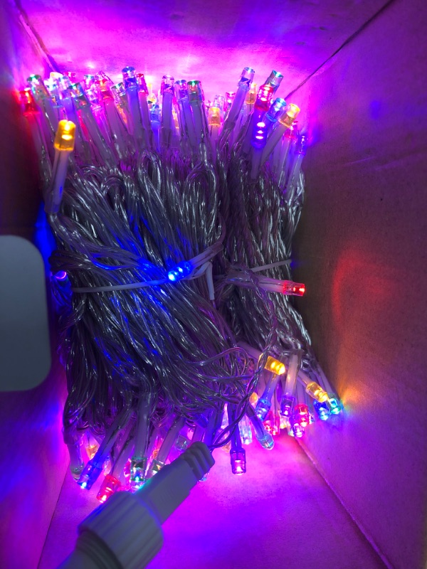 Photo 2 of *** POWERS ON *** 600 LED Christmas Lights, 207.02ft Xmas String Light 8 Modes Plug-in Waterproof Mini Lights for Indoor and Outdoor, Holiday Christmas Tree Wedding Party Bedroom Decorations ( Multicolor ) Multicolor 600 Count