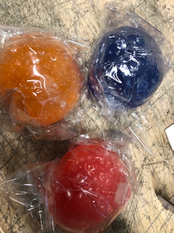 Photo 2 of ClipToys Squeeze Balls, Stress Relief 3 Pack Squishy Balls with Water Beads. Alleviate Tension, Anxiety and Improve Focus. Sensory Toy for Kids and Adult