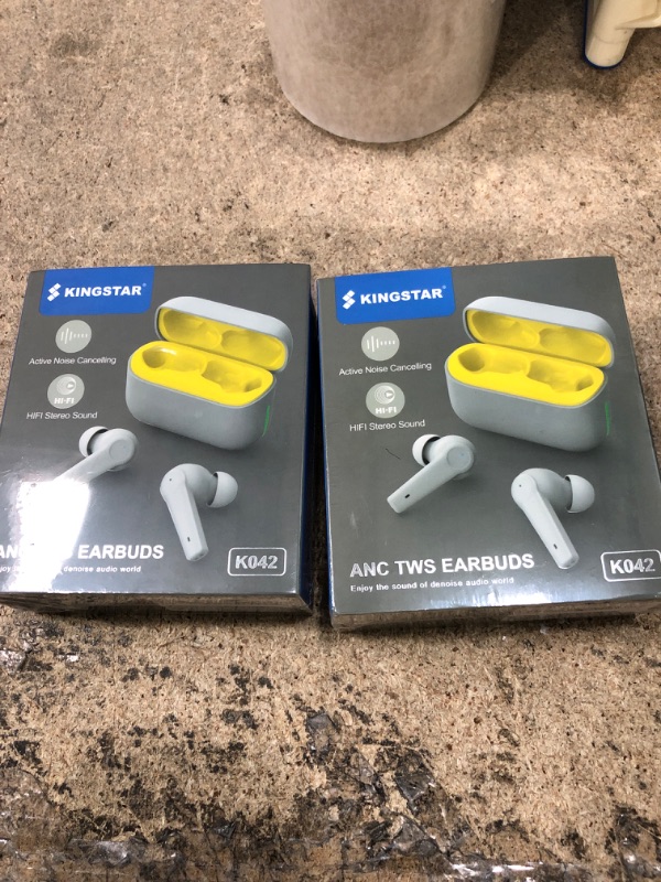 Photo 2 of Buddle of 2 *** Kingstar Noise Cancelling Wireless Earbuds Bluetooth 5.1 in-Ear Hybrid Active Noise Cancelling Headphones, ANC ENC Bluetooth Earbuds Touch Control IPX5 Earphones 4-Mic Premium Stereo Sound