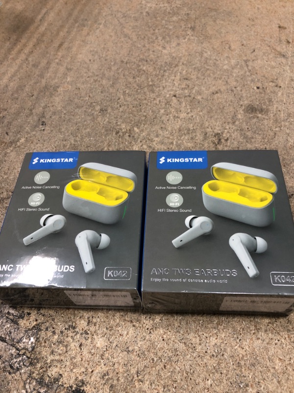 Photo 2 of Buddle of 2 **** Kingstar Noise Cancelling Wireless Earbuds Bluetooth 5.1 in-Ear Hybrid Active Noise Cancelling Headphones, ANC ENC Bluetooth Earbuds Touch Control IPX5 Earphones 4-Mic Premium Stereo Sound