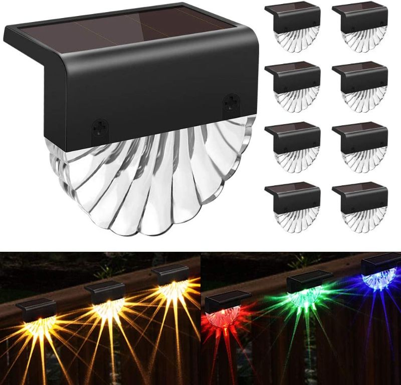 Photo 1 of CIYOYO Solar Deck Lights Outdoor - 6 Pack Solar Step Light Waterproof Solar Fence Lights for Patio Stairs Post Pathway Porch Driveway Garden Decor, Warm White/LED Color Glow
