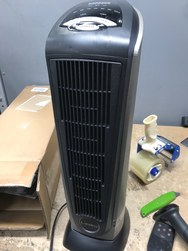 Photo 2 of ****non function***Lasko Oscillating Ceramic Tower Space Heater for Home with Adjustable Thermostat, Timer and Remote Control, 22.5 Inches, Grey/Black, 1500W, 751320